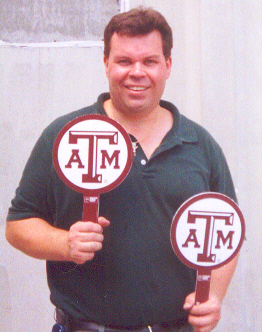 Texas A&M Fan Waves.  Stay Cool In College Station.